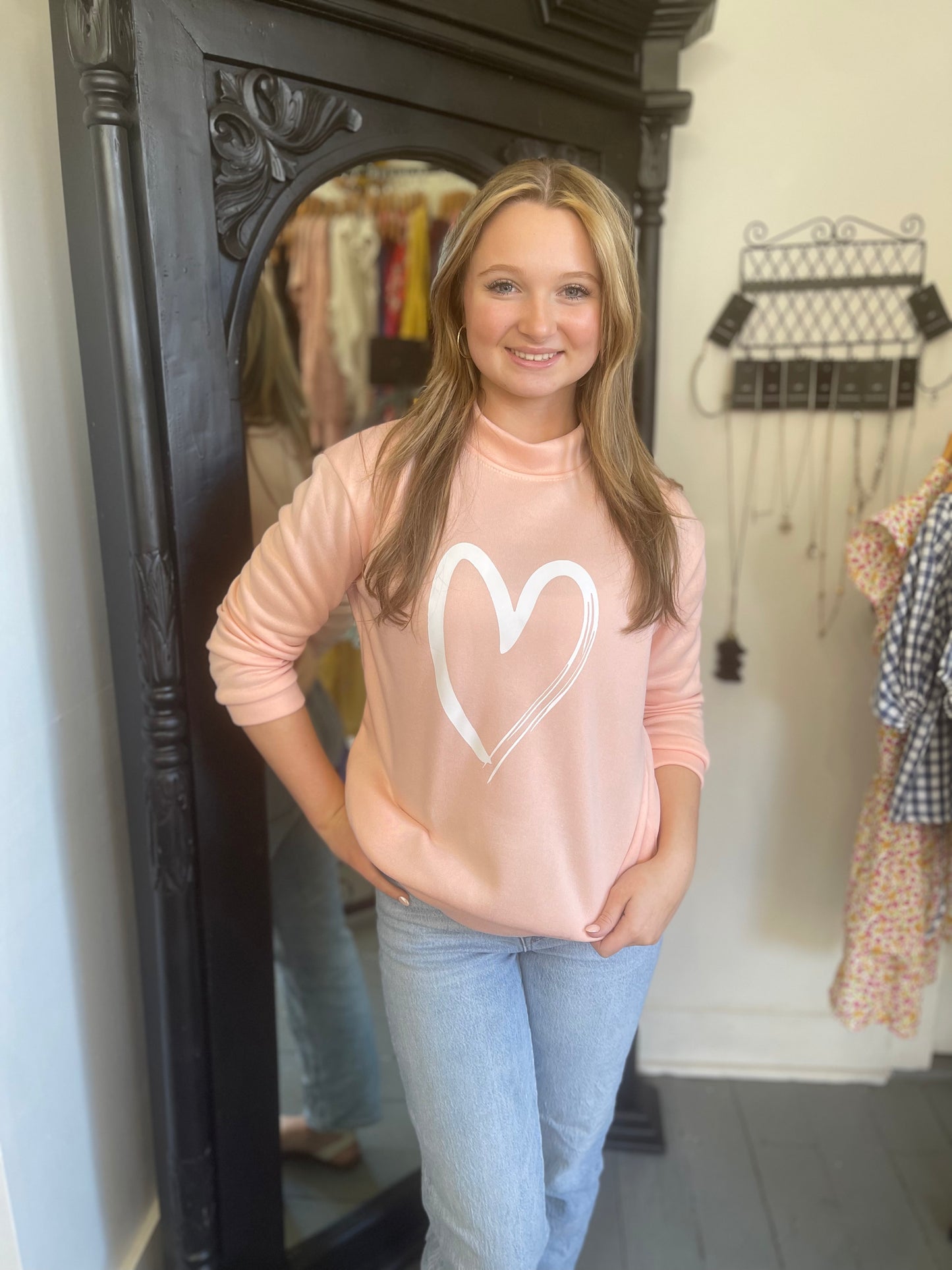 Long Sleeve Crewneck Valentines Sweatshirt