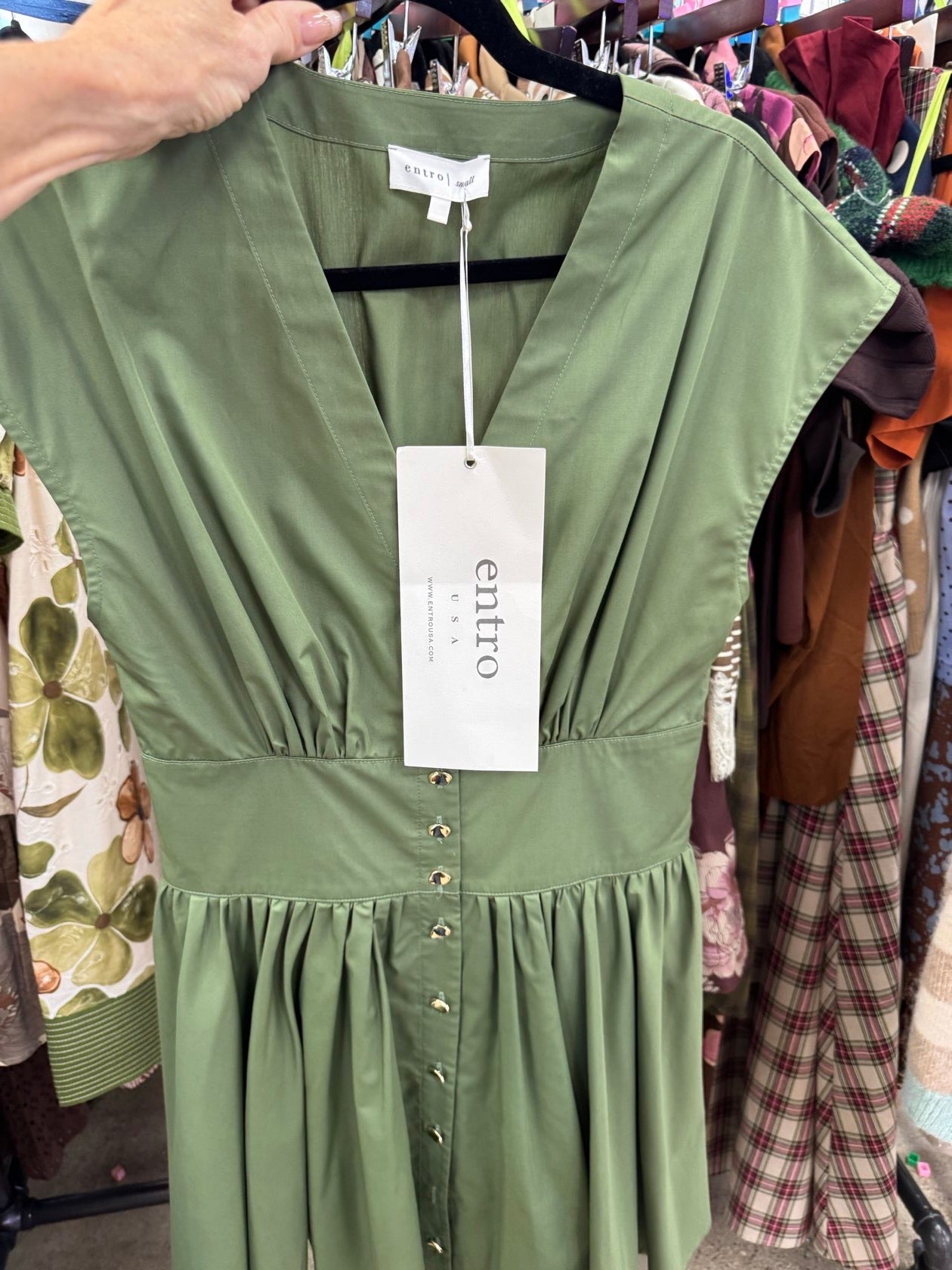 Short Sleeve Mini Dress w/Elastic Waist