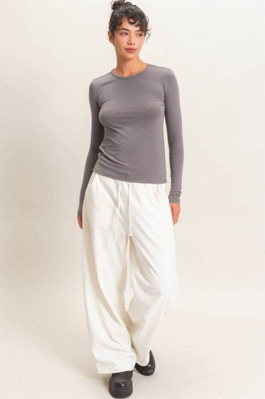 Crew Neck Long Sleeve Top