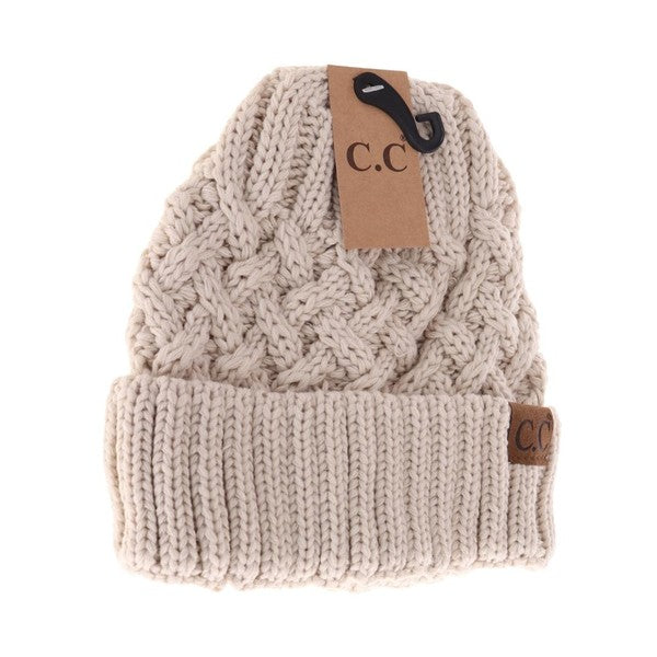 Lattice Knit Cuff CC Beanie