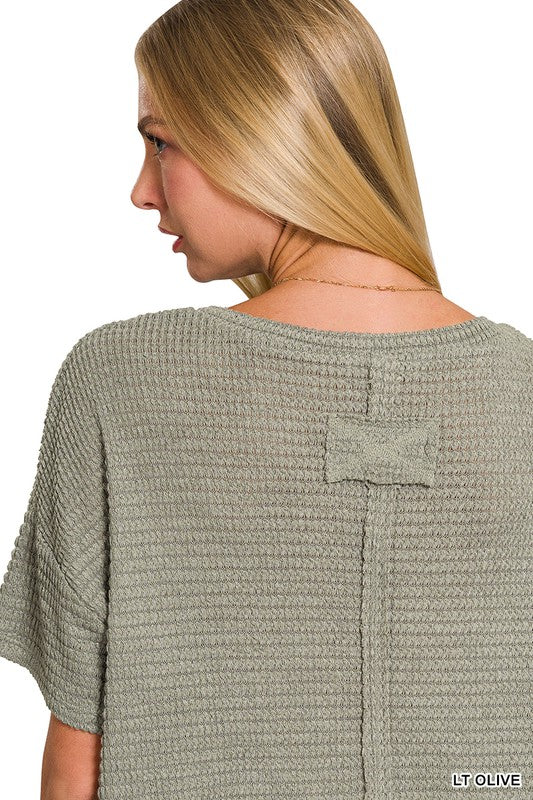 Short Sleeve Jacquard Sweater