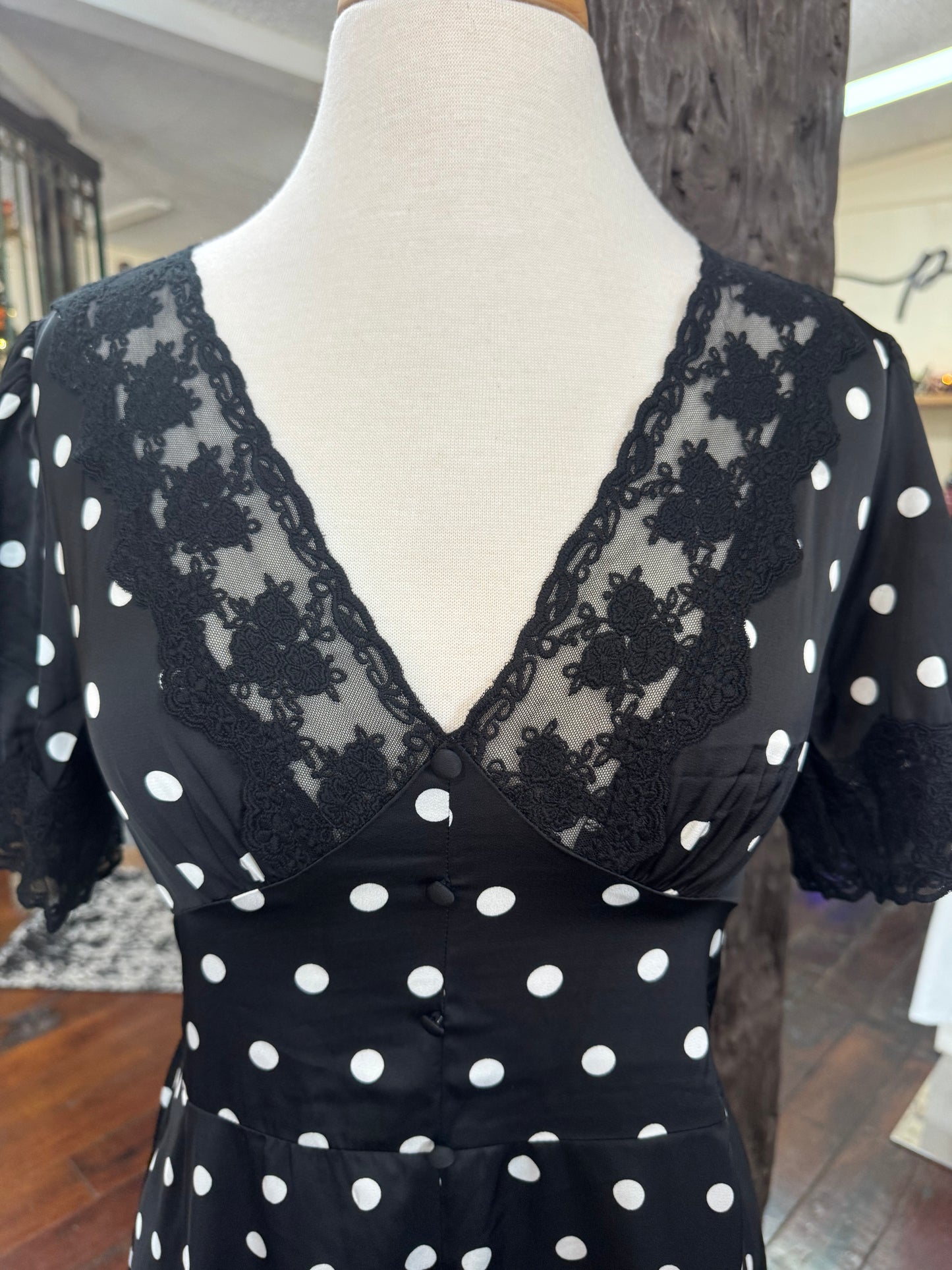 Silky Polka Dot Dress