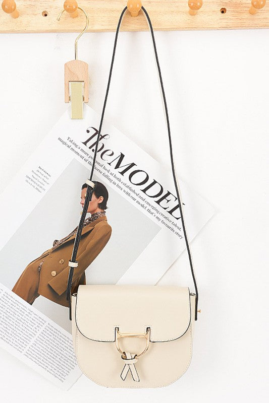 Vegan Leather Crossbody Flap Bag