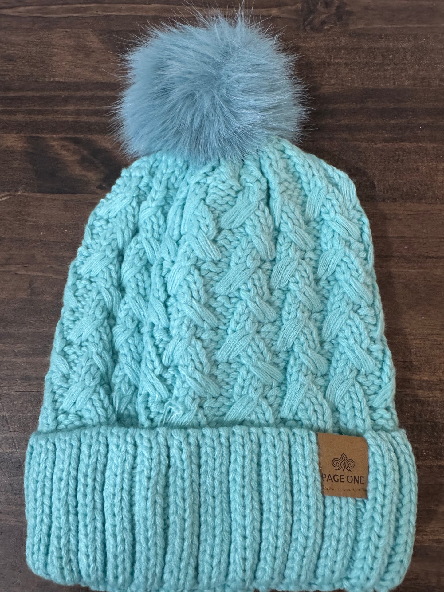 Cable-knit Pom Pom Beanie