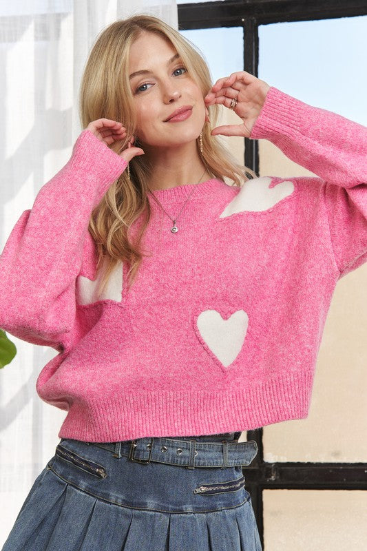 Heart Shape Long Sleeve Sweater