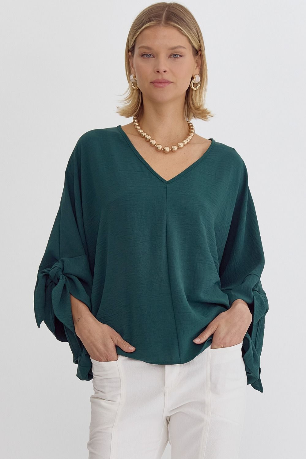 V-Neck 3/4 Sleeve Top