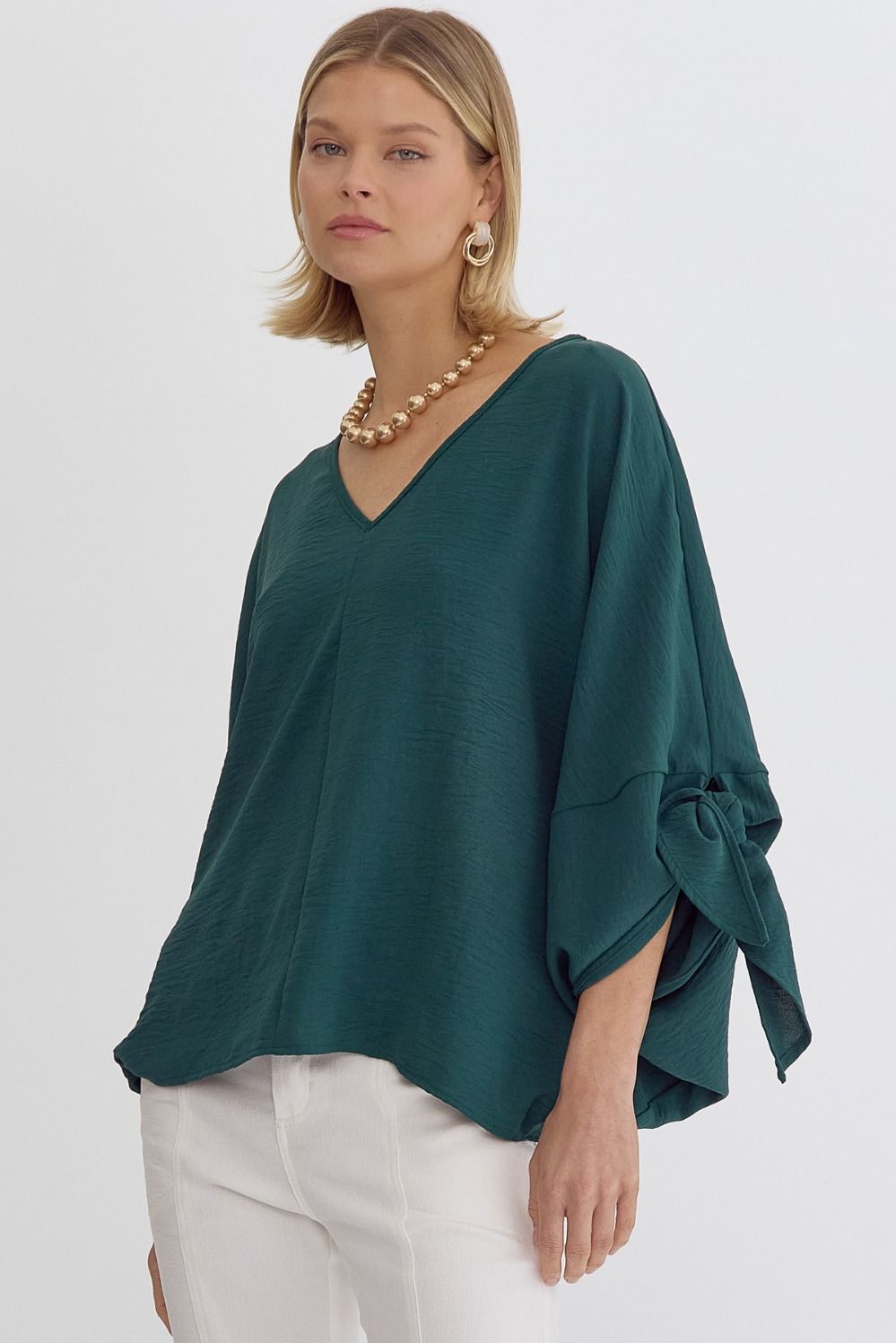V-Neck 3/4 Sleeve Top