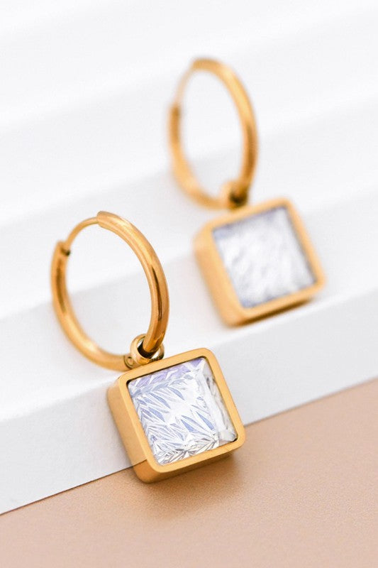 18K Waterproof Non-Tarnish Stainless Steel Drop Earrings