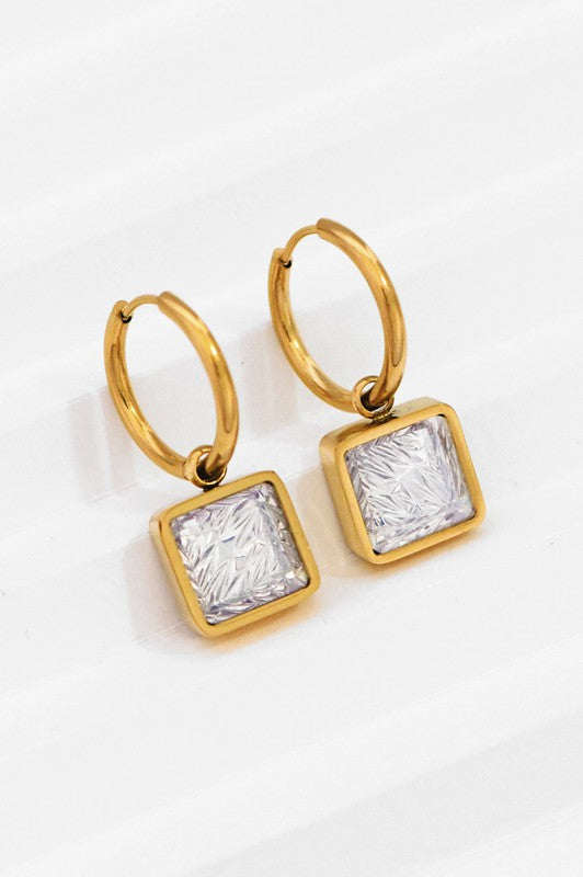 18K Waterproof Non-Tarnish Stainless Steel Drop Earrings