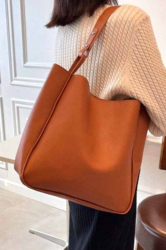 Vegan Leather Shoulder Pouch Bag