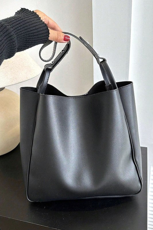 Vegan Leather Shoulder Pouch Bag