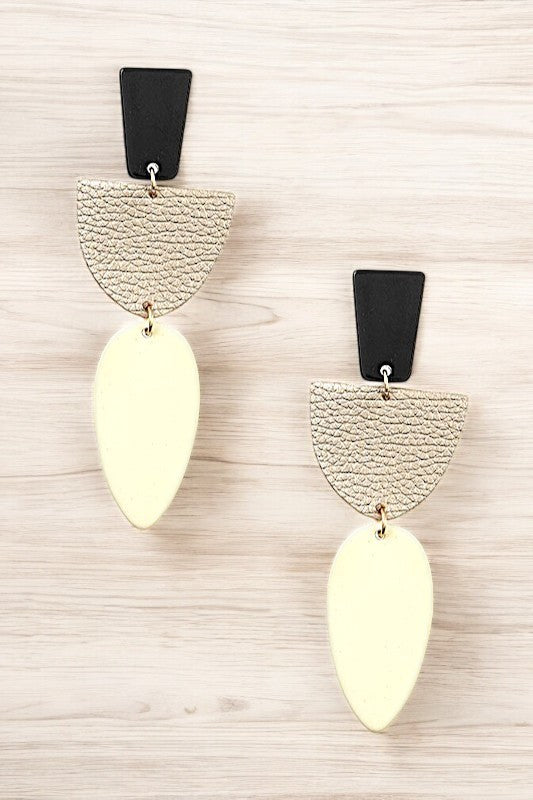 Geo Link Shape Drop Earrings