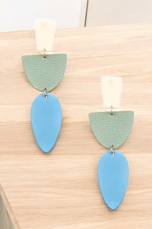Geo Link Shape Drop Earrings