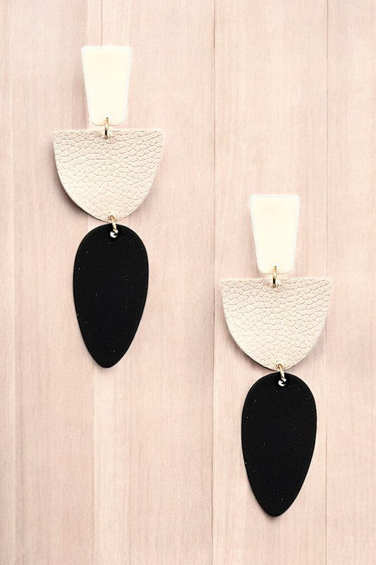Geo Link Shape Drop Earrings