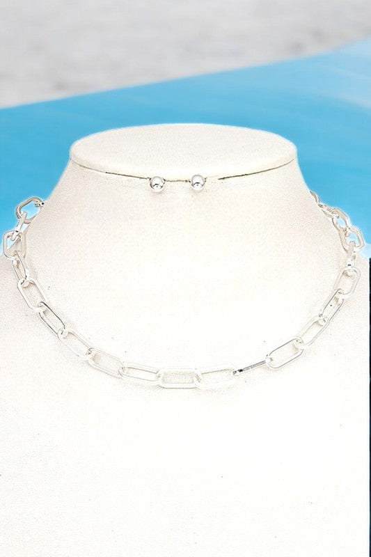 Link Chain Collar Necklace Set