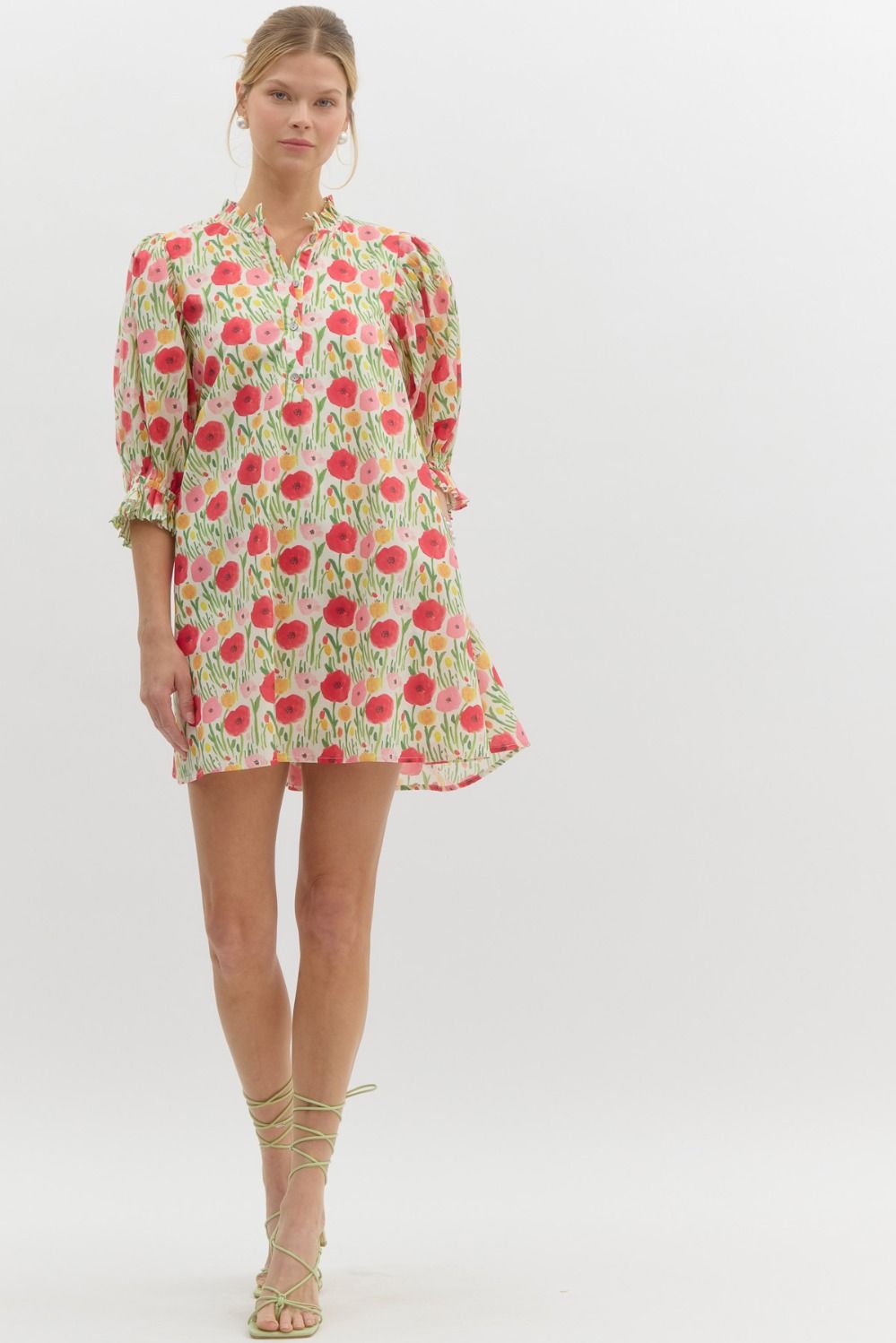 Floral Print Mini Swing Dress