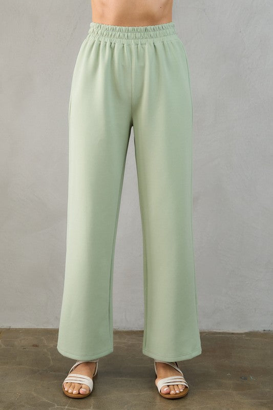 Soft Novelty Knit Wide Leg Pant and Open Back Tank Top Set