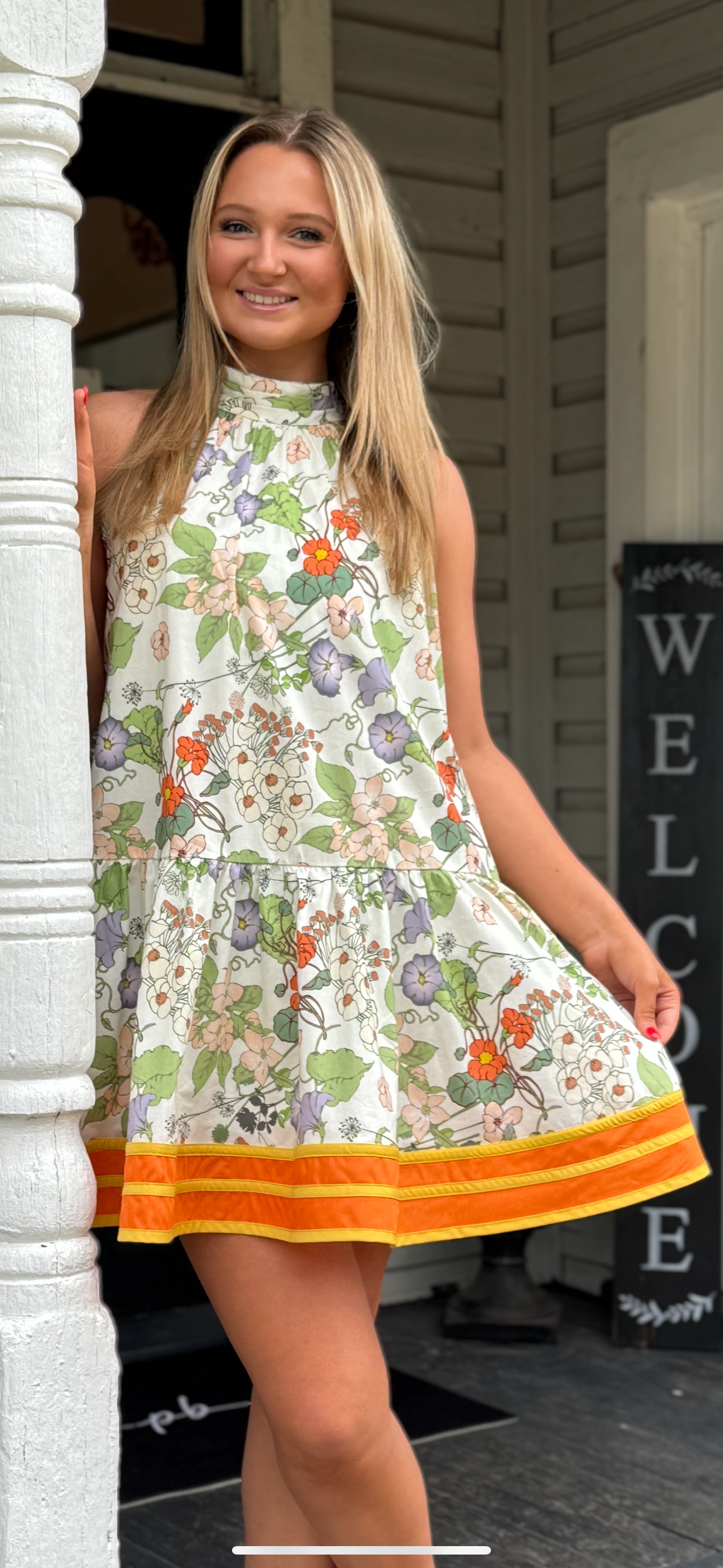 Floral Halter Mini Dress