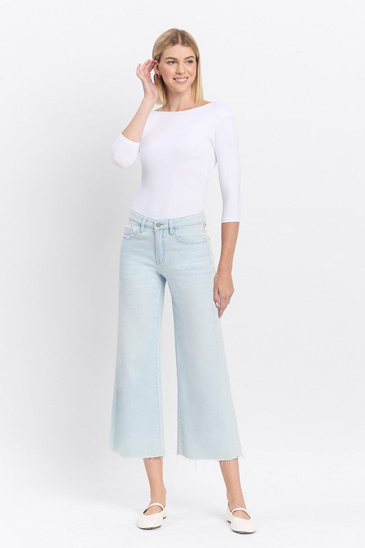 High Rise Wide Leg Crop Jeans