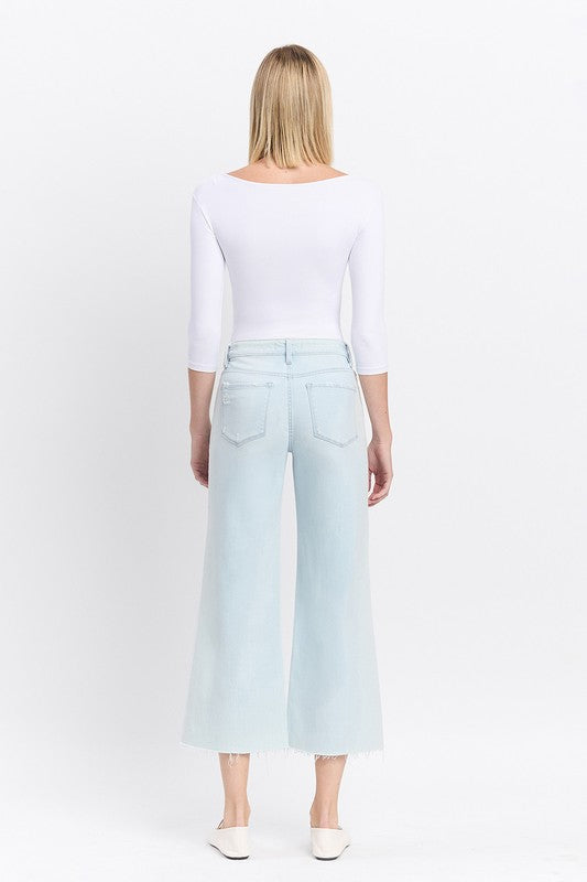 High Rise Wide Leg Crop Jeans
