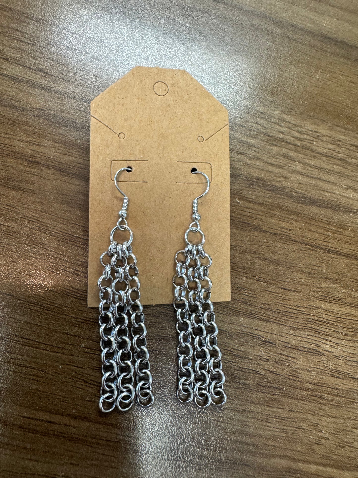 Silver Dangle Chain Earrings