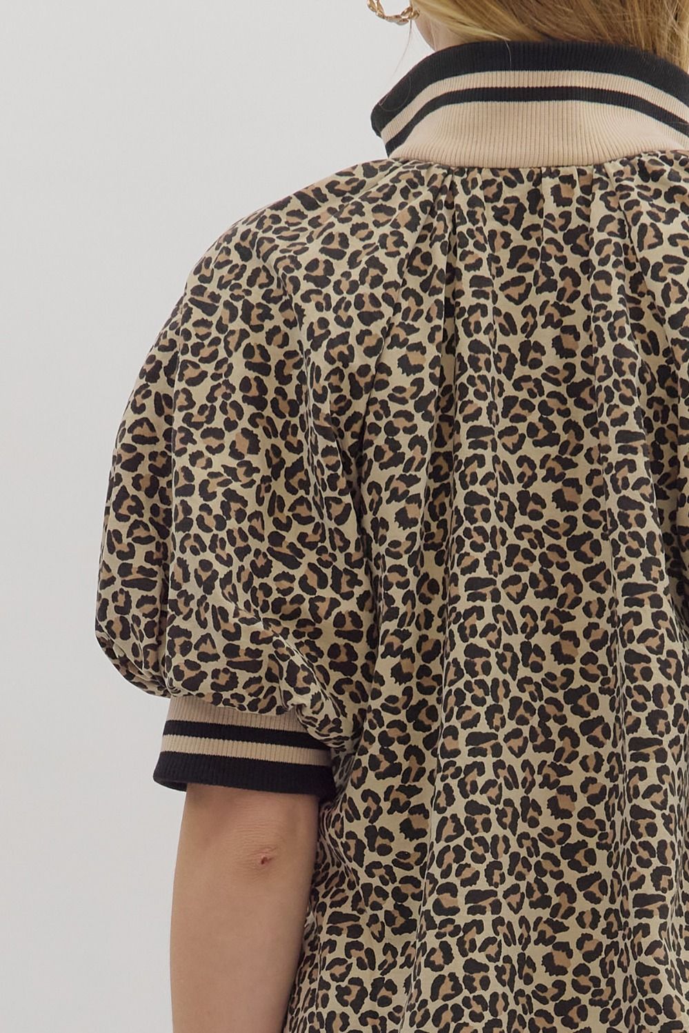 Cheetah Print Short Sleeve Mini Dress