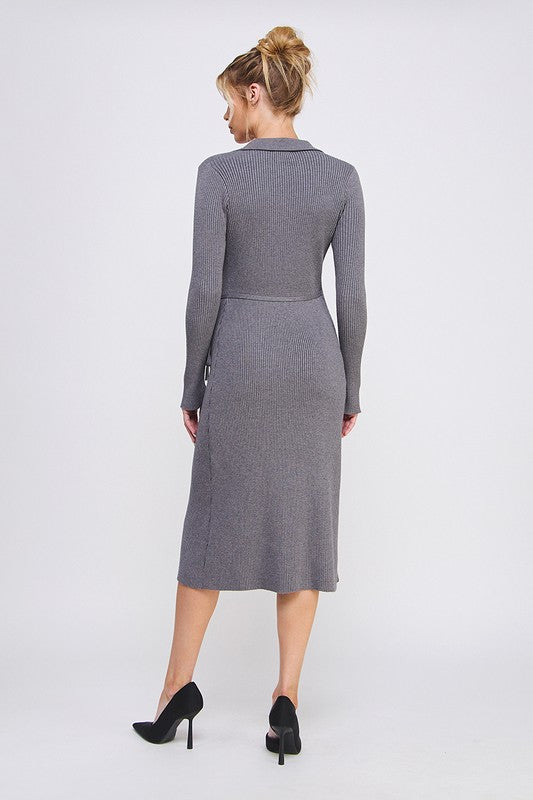 Fine Gauge Wrap Sweater Dress