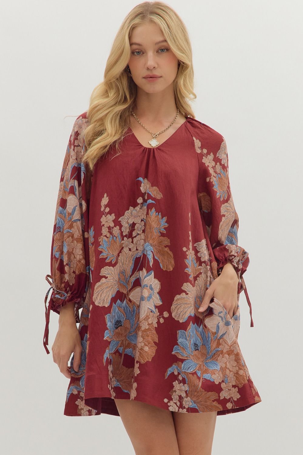 Floral Print Long Sleeve Dress