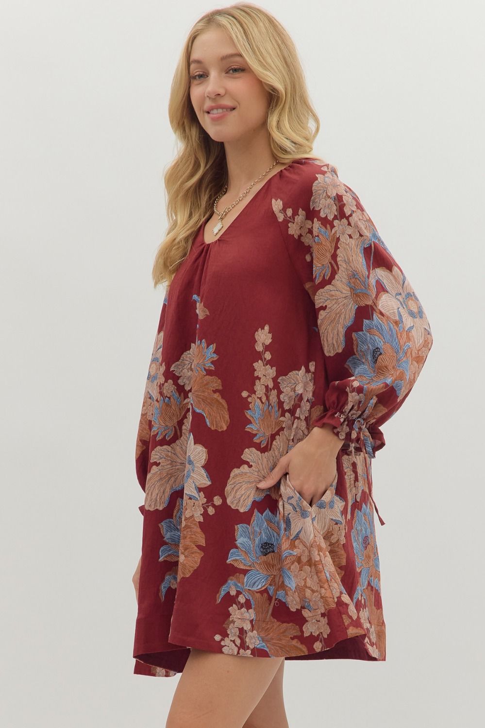 Floral Print Long Sleeve Dress