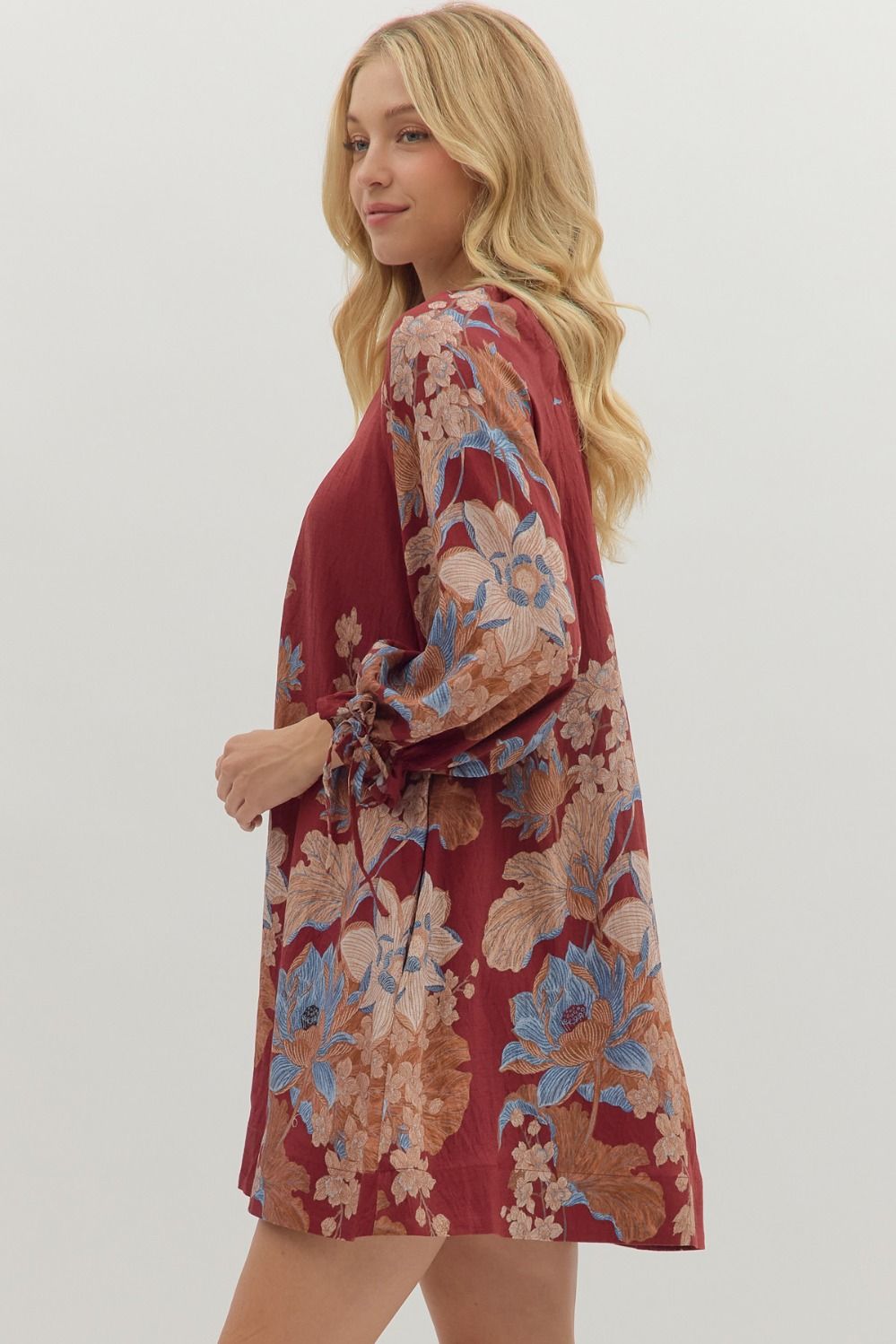 Floral Print Long Sleeve Dress