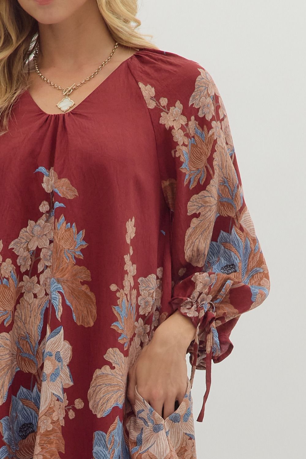 Floral Print Long Sleeve Dress