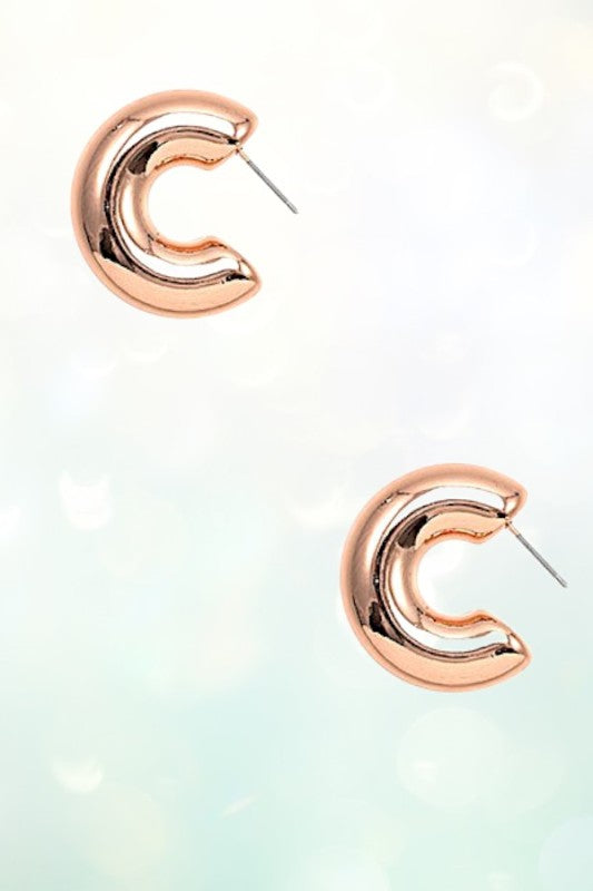 Tube Semi Hoop Earrings