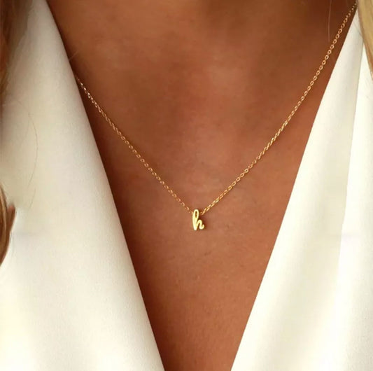 Tiny Initial Letter Necklace