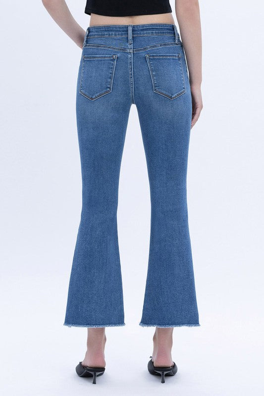 Mid Rise Super Soft Crop Flare Jeans
