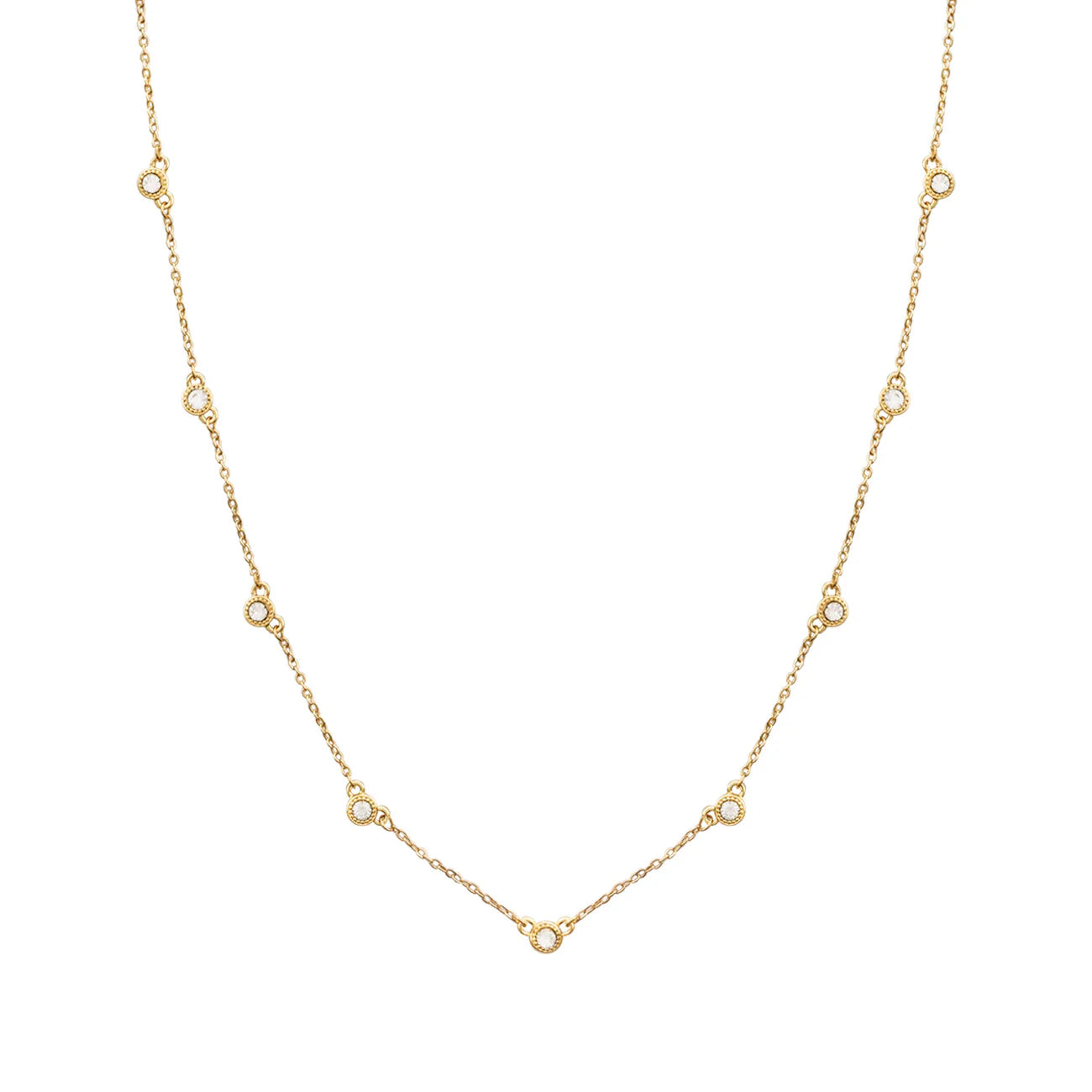 Gold Chain w/Clear Circle Accents Necklace