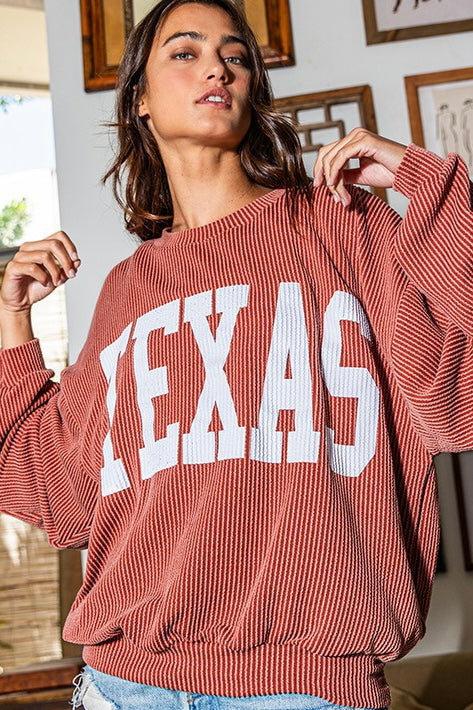 Texas graphic print oversize crewneck sweatshirt