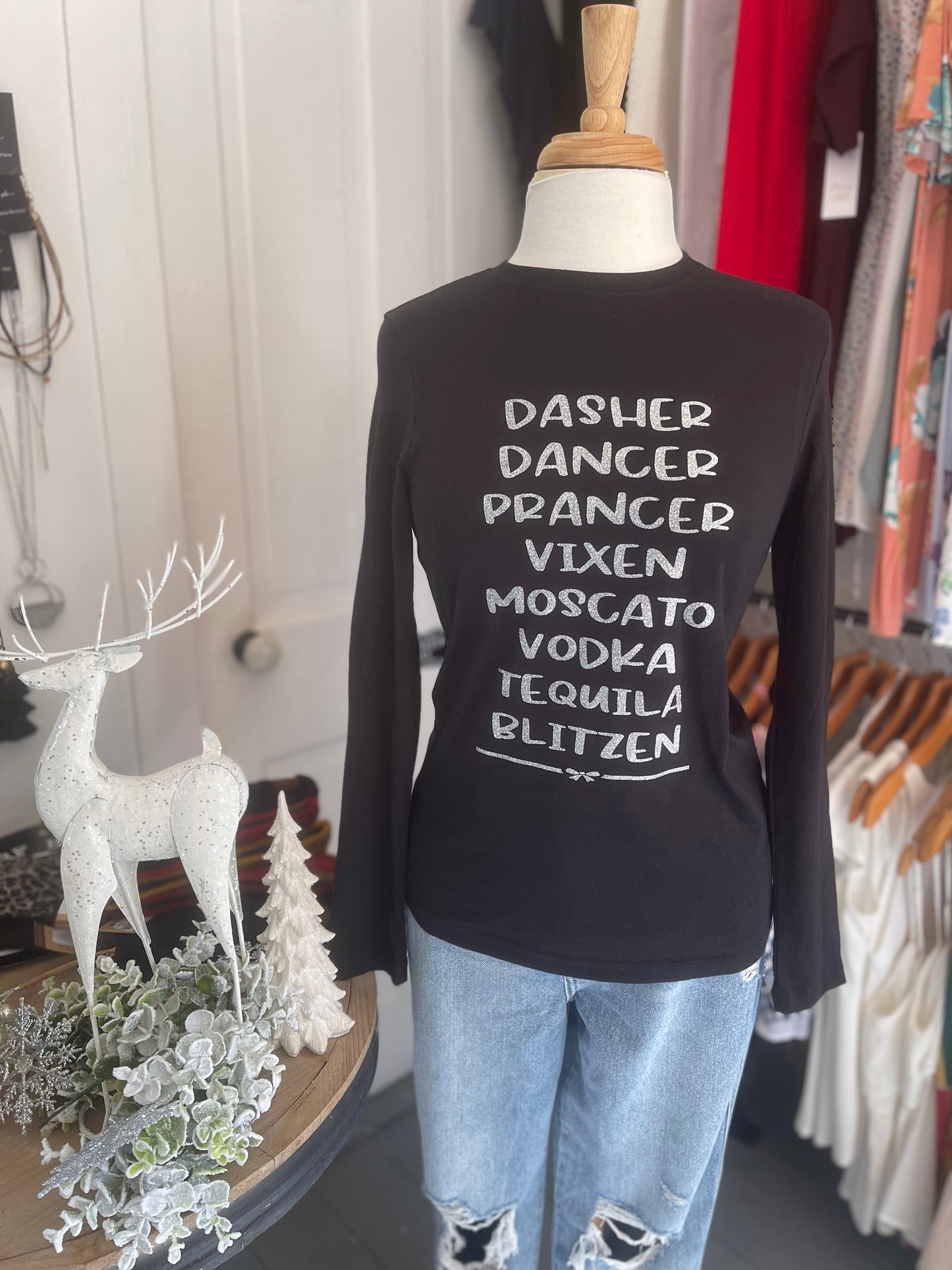 Dasher, Dancer Long Sleeve T-Shirt