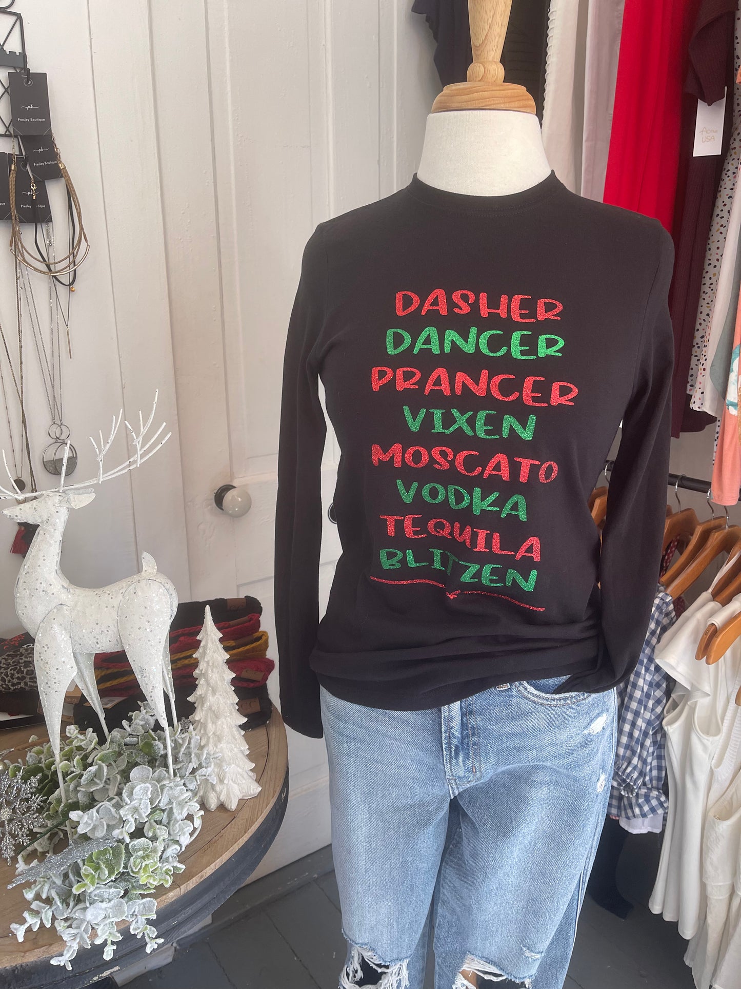 Dasher, Dancer Long Sleeve T-Shirt