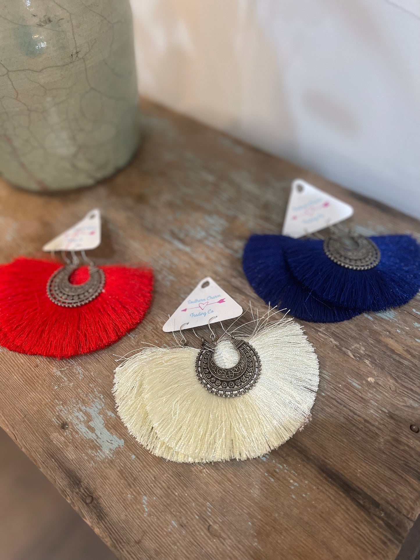 Large Round Tassel Earrings