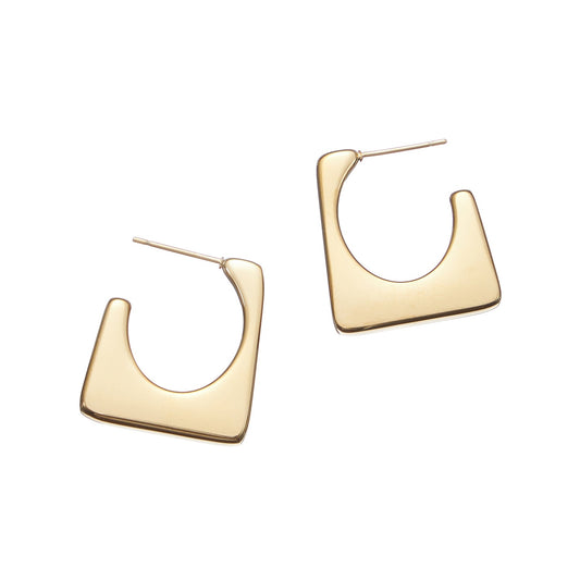 18K Gold Plated Stainless Steel Stylish Hoop Earrings