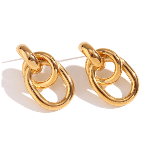 18K Gold Plated Stainless Steel Post Earrings