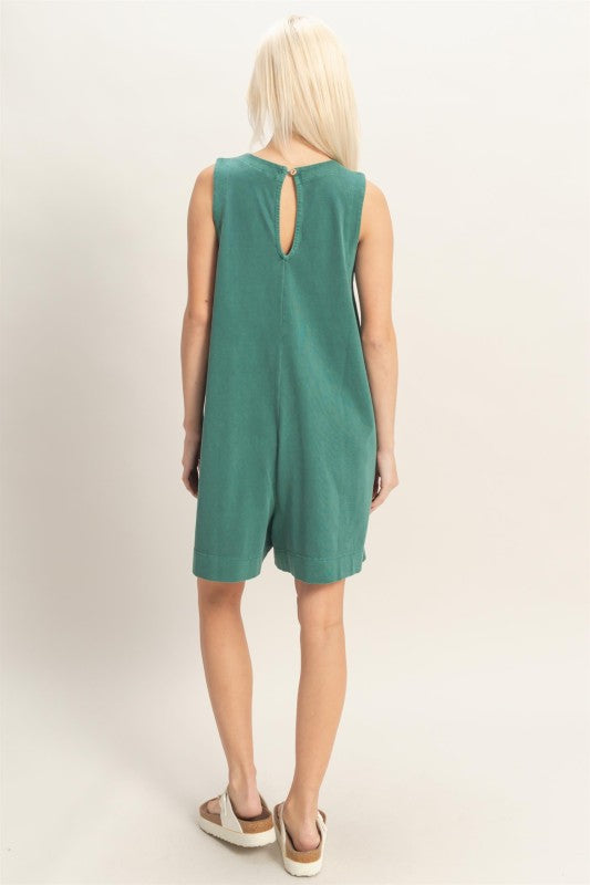 Pocket Detail Sleeveless Romper