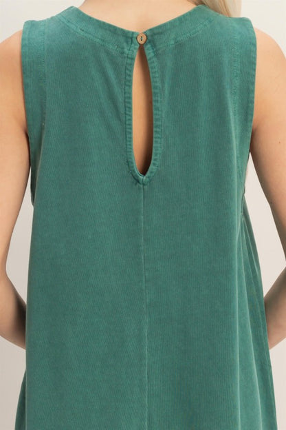 Pocket Detail Sleeveless Romper