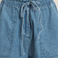 Elastic Draw String Denim Shorts