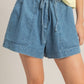 Elastic Draw String Denim Shorts
