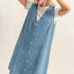 V-Neck Button Up Denim Dress