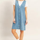 V-Neck Button Up Denim Dress