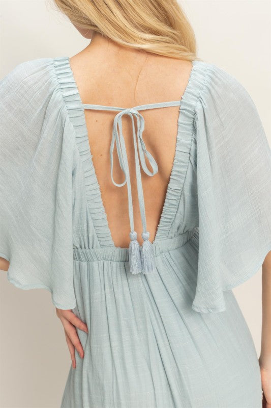 Flutter Sleeve Maxi Dress