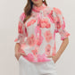 Smocked Floral Puff Sleeve Top