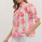 Smocked Floral Puff Sleeve Top